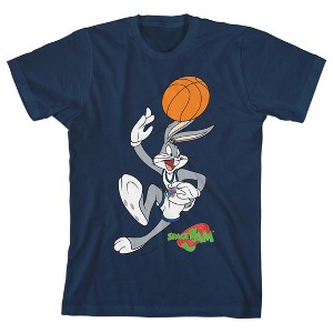 Bioworld Space Jam Bugs Bunny Youth Navy Blue Crew Neck Tee - 1 of 3
