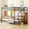 GDF Studio McMillan Metal Bunk Bed with Lateral Storage Ladder and Wardrobe - 2 of 4