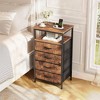 FONTOI Multi-Drawers Dresser with Charging Station, Tall Night Stand Chest of Drawers, Bedside Table Nightstand, Fabric Storage Multi-Choice - 2 of 4