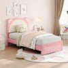 Bed Frame for Kids, Upholstered Platform Bed Frame with Adjustable Headboard & Led Light, Wooden Slats Support, No Box Spring Needed - 4 of 4
