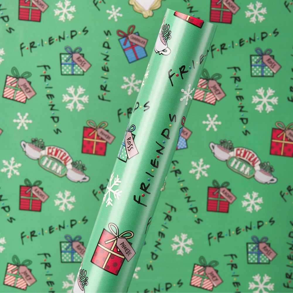 40 sq ft Friends Gift Wrap Green