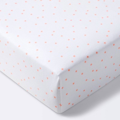 Crib Fitted Sheet Moxie Peach Stars - Cloud Island™ White