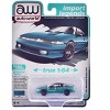 1991 Mitsubishi Eclipse GSX Tennessee Blue Metallic with Black Top "Import Legends" Series 1/64 Diecast Model Car by Auto World - 4 of 4