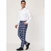 Lars Amadeus Men's Flat Front Unique Plaid Printed Business Dress Pants - 4 of 4