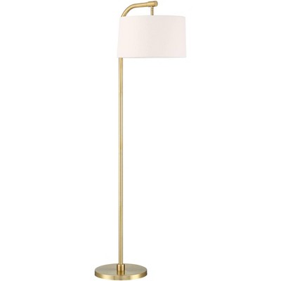 Modern Gold Arc Floor Lamp with White Shade