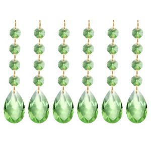 Unique Bargains Crystal Pendants Teardrop Beads for DIY Lamp Arts Crafts Decoration 6 Pcs - 1 of 4