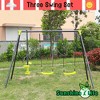 KTMBDW Outdoor Swing Sets for Backyard, Swing Stand with 2 Seats and 1 Glider, Heavy Duty A-Frame Metal Outdoor Swing Set for Kids, Black & Green - 2 of 4