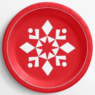 12ct Snowflake Appetizer Plate Red - Wondershop™