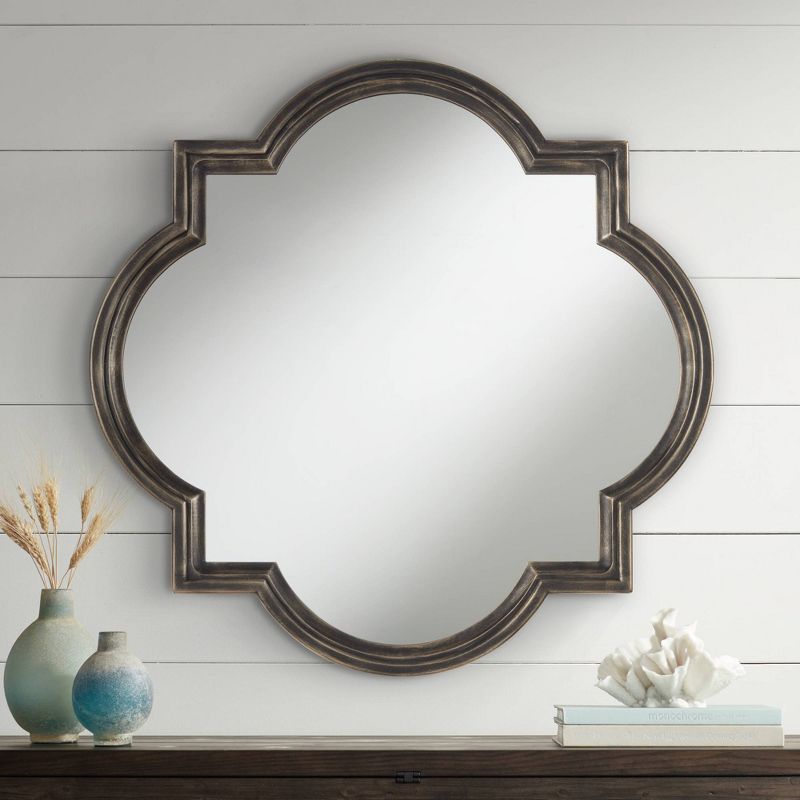 Uttermost Quatrefoil Vanity Wall Mirror Rustic Oil Rubbed Bronze Layered Wood Frame 34" Wide for Bathroom Bedroom Living Room Home Office Entryway, 2 of 6