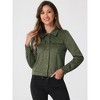INSPIRE CHIC Women's Faux Suede Casual Spread Collar Button Up Biker Moto Jacket - 3 of 4