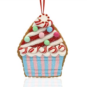 Gloria Duchin Clay Frosted Blue Cupcake Tree Ornament - 1 of 3