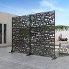 Wooakway 72"H 47"W Outdoor Metal Garden Trellis Privacy Screen Lattice Panel Indoor Room Divider - 3 of 4
