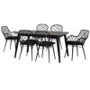 Baxton Studio Aniceta Modern Bohemian Black Finished Wood and Rattan 7-Piece Dining Set - 2 of 4