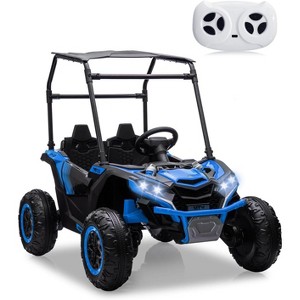 2-Seater Kids Ride On Utv, 24V 4WD Electric Truck with Sun Shade,Remote Control - 1 of 4