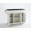HomeStock  Alexandria Granite Top Rolling Kitchen Island Storage Cart, Microwave Stand, Spice Rack, White - 2 of 4