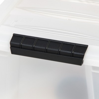 12.75 Qt Off-White Plastic Storage Bins with Lids and Latches - 6 Pack