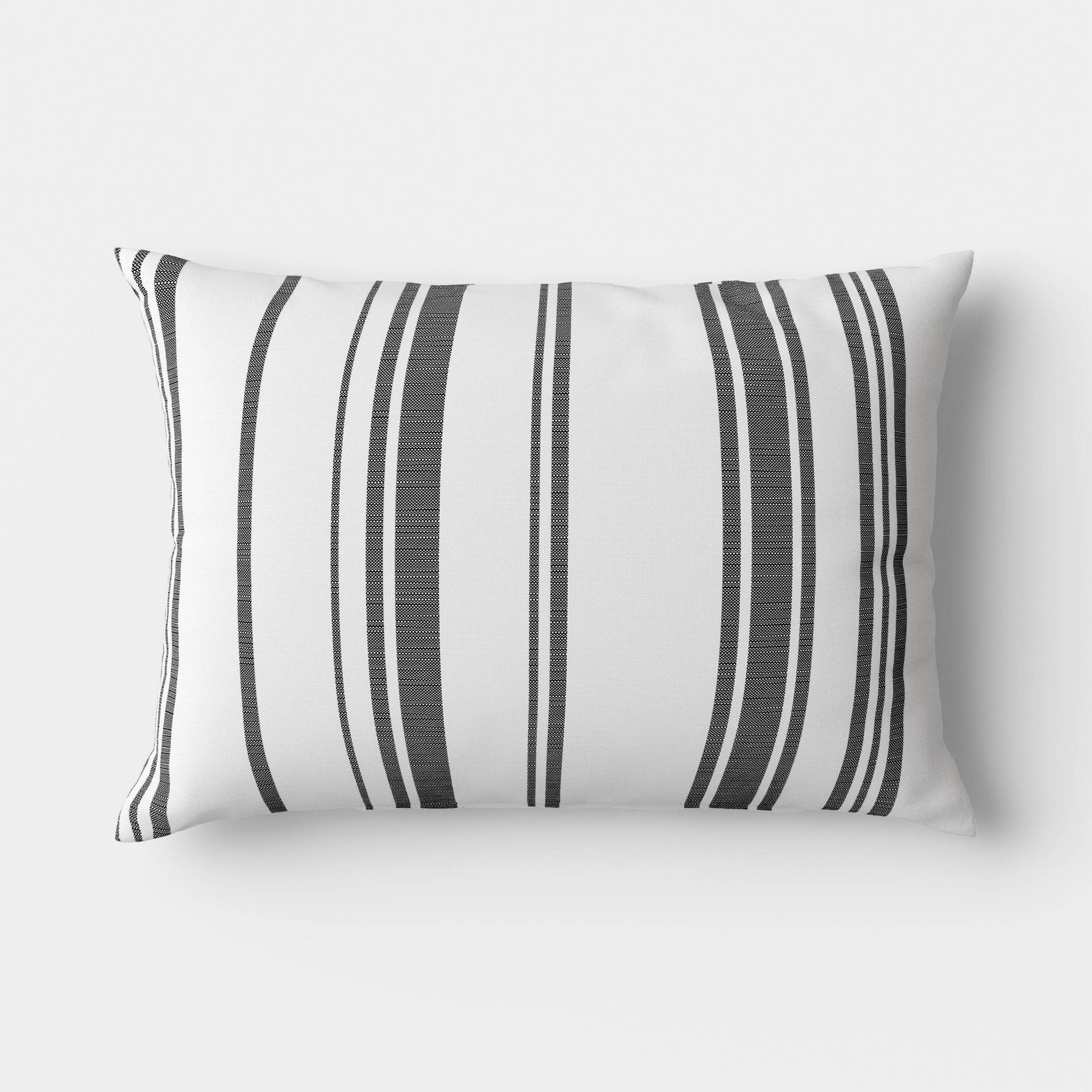 14"x20" Woven Striped Lumbar Pillow Black/Ivory - Threshold™