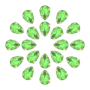 Unique Bargains Glass Craft Embellishments Flat Back Four Claws Teardrop Gems 20 Pcs - 1 of 4