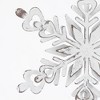 NAYSAYE Party Decoration and Accessories Set of 6 Iron Snowflake Hanging Ornament for Holiday Celebration and Christmas, White, 1.8"*6.3"*0.09" - 4 of 4