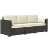 Resenkos 3-Seat Sofa, Outdoor Sectional Furniture, PE Rattan, Brown - 2 of 4