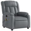 vidaXL Gray Faux Leather Massage Recliner Chair - Manual Recline, Vibration Massage, Side Pocket, Sturdy Frame For Living Room, Lounge - 3 of 4