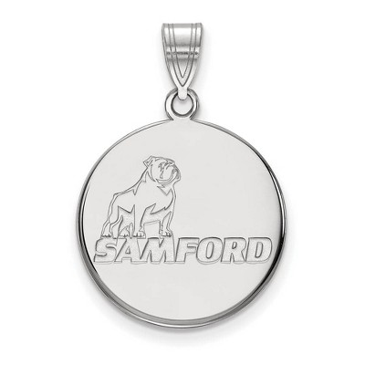 Black Bow Jewelry 10k White Gold Samford Bulldogs NCAA Large Pendant