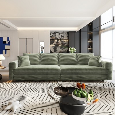 YONWAY 102.4'' Upholstered 4-Seat Sofa,Convertible Deep Seat Sofa ,Plush Memory Foam Couches with Soft Pillows for Living Room,Apartment