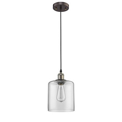 Chloe Lighting CH858013CL07-DP1 Industrial Industrial-Style 1 Light Rubbed Bronze Ceiling Mini Pendant 7" Shade