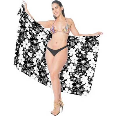 LA LEELA Women's Bikini Beach Wrap Swim Cover Up Swimwear Bathing suit Summer Wraps Swimsuit Beachwear Sarong Coverups Skirts for Women One Size Ink,