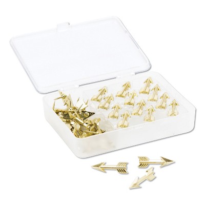 U Brands Fashion Push Pins Steel Gold 3/8" 36/Pack 3083U06-24