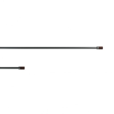 Gunmetal Adjustable Curtain Rod with Wooden Finials