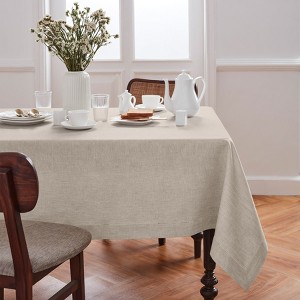 Solino Home Linen Medium Weight Hemstitch Tablecloth - 1 of 4
