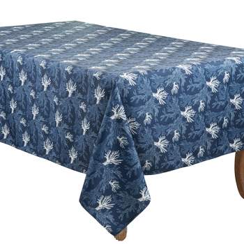 Saro Lifestyle Coastal Tablecloth With Sea Coral Design
