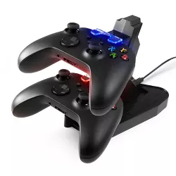 Insten Fast Charging Station for Xbox Series X|S Controller, Dual Slot USB-C Charger Dock with RGB LED Indicators, Black