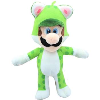 Johnny's Toys Super Mario 12 Inch Character Plush | Neko Cat Luigi