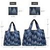Wrapables Large & Small Foldable Nylon Reusable Shopping Grocery Bags (Set of 2), Winter Forest - 2 of 4