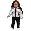 Sophia’s Silver Metallic Jacket, Black Side Stripe Joggers, Sneakers, & Hat for 18” Dolls, Silver/Black - 4 of 4