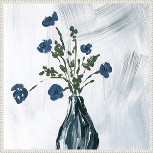 Amanti Art Dusty Blue Floral Spray by Lucille Price Canvas Wall Art Print Framed 22 x 22-in. - 1 of 4