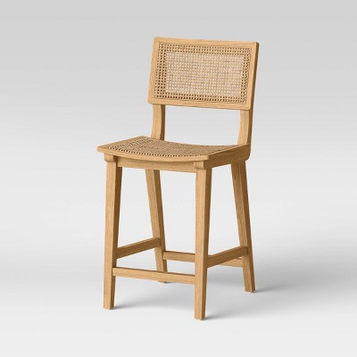 Tormod Backed Cane Counter Height Barstool Natural - Project 62™