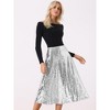 INSPIRE CHIC Women's Sequin Sparkly High Waist Glitter Cocktail Party Midi Skirt - 3 of 4