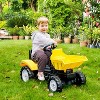 Aosom Kids No Power Ride-On Excavator with Manual Control Bucket, Pretend Play Toddler Tractor with Forward Backward Function, Yellow - image 2 of 4