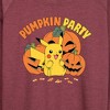 Women's - Pokémon - Pumpkin Party Lightweight French Terry Wide Neck Long Sleeve Shirt - 2 of 4