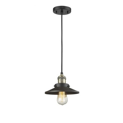 Railroad - 1 Light Cord Hung Mini Pendant In Traditional Style-8 Inches Tall and 8 Inches Wide