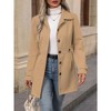 Garvee Women's Winter Classic Outwear Overcoat with Pockets Single Breasted Pea Coat
 Medium Khaki - 2 of 4