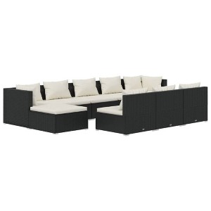 vidaXL Garden Lounge Set Black, Cream - 1 of 4
