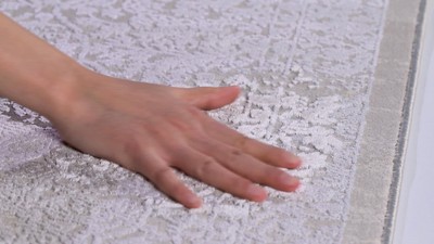 Elegant Vintage Grey & Beige 2' x 8' Synthetic Runner Rug