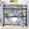 Whisen X-Shaped Twin Size Loft Bed with Desk, Ladder and Full-Length Guardrails - 2 of 4
