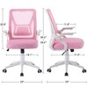 VECELO Mid-Back Swivel Ergonomic Office Chair with Adjustable Arms Mesh Lumbar Support - 3 of 4