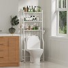 Over The Toilet Shelf, Metal Floor-Standing Toilet Storage, with Removable Towel Hooks&Paper Holder, for Bathroom, Restroom, Laundry - 3 of 4