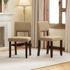 Costway Wooden Dining Chair Set of 2/4 with Acacia Wood Frame Padded Seat & Back Home Beige - 2 of 4